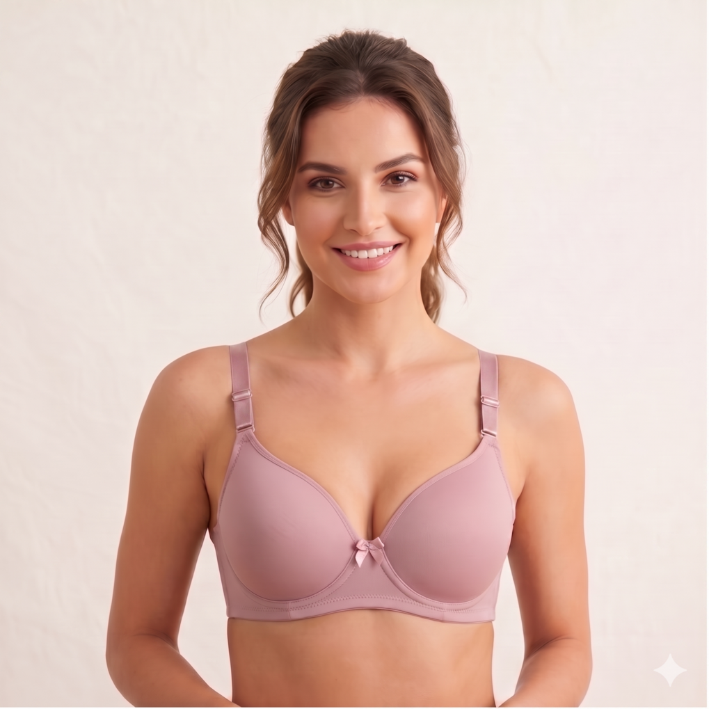 Roshmelle Seamless Padded Contour T-Shirt Bra | Pink