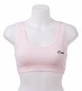 Roshmelle "Cute" Embroidered Cotton Sports Bra Set for Teen Girls & Women | Wire-Free Seamless Comfort Training Bra, Lightweight Daily Bralette, Gym Lounge (Pink, Grey, Peach, White)