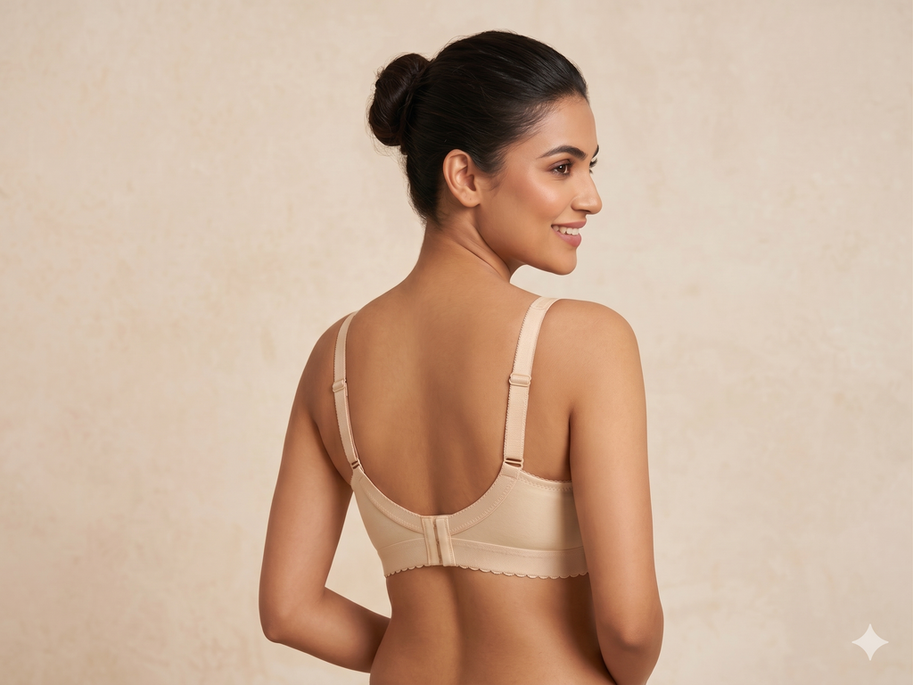 Roshmelle Capri Everyday Comfort Bra – Non-Wired Full Coverage Lace Panel Bralette
