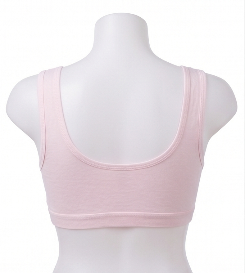 Roshmelle "Cute" Embroidered Cotton Sports Bra Set for Teen Girls & Women | Wire-Free Seamless Comfort Training Bra, Lightweight Daily Bralette, Gym Lounge (Pink, Grey, Peach, White)