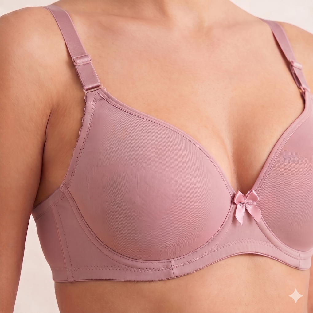 Roshmelle Seamless Padded Contour T-Shirt Bra | Pink