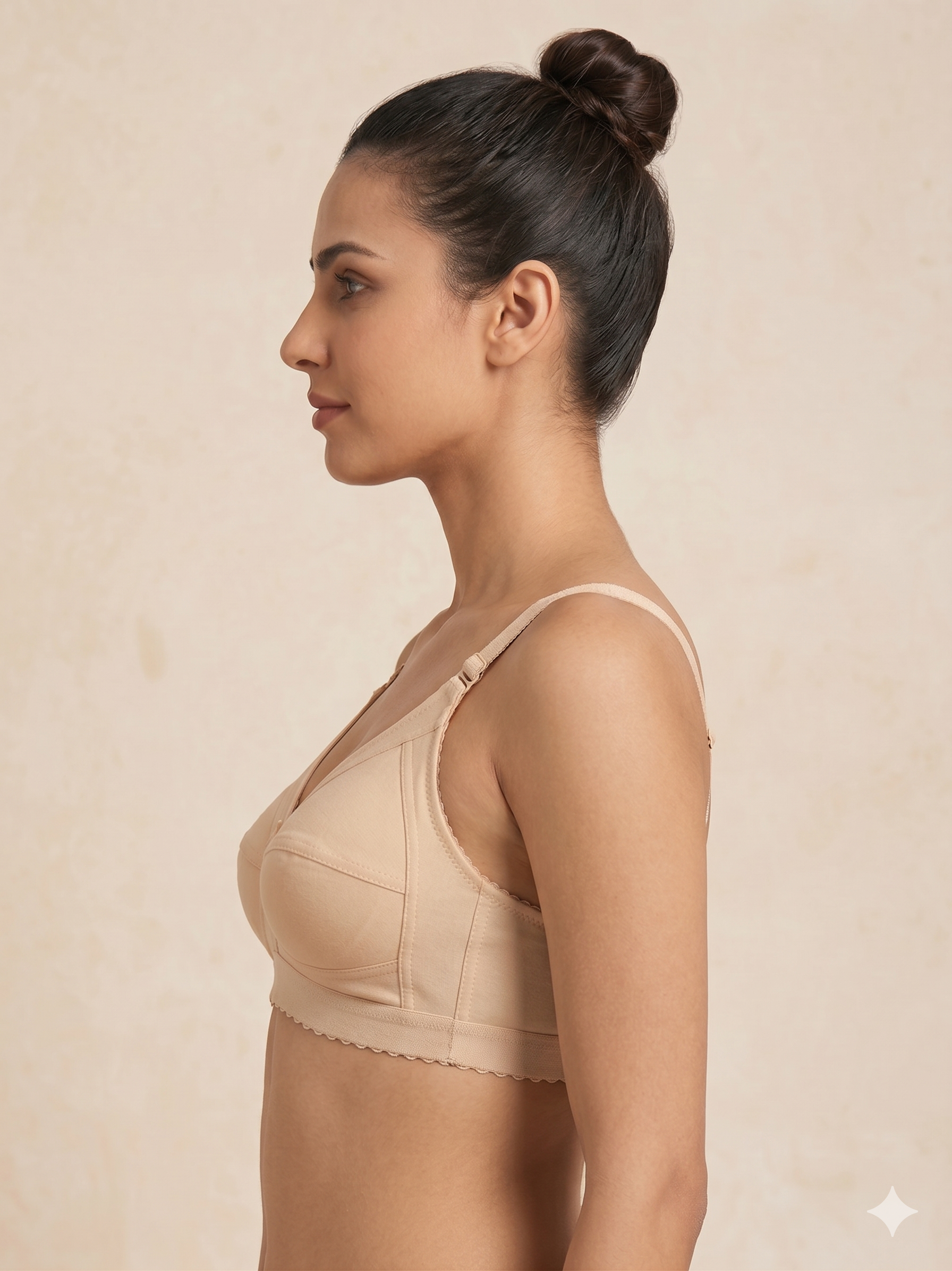 Roshmelle Capri Everyday Comfort Bra – Non-Wired Full Coverage Lace Panel Bralette