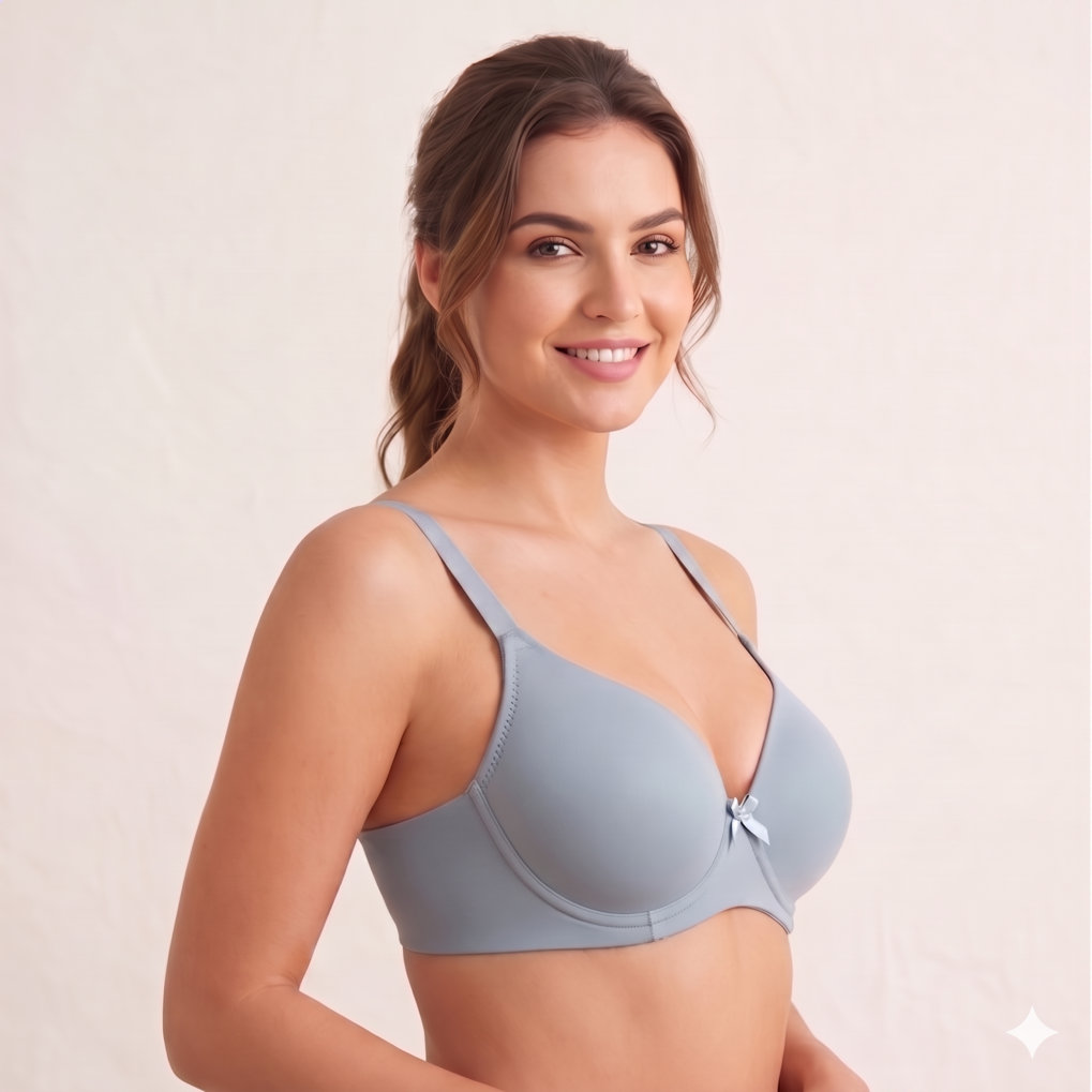 Roshmelle Seamless Padded Contour T-Shirt Bra | Light Blue