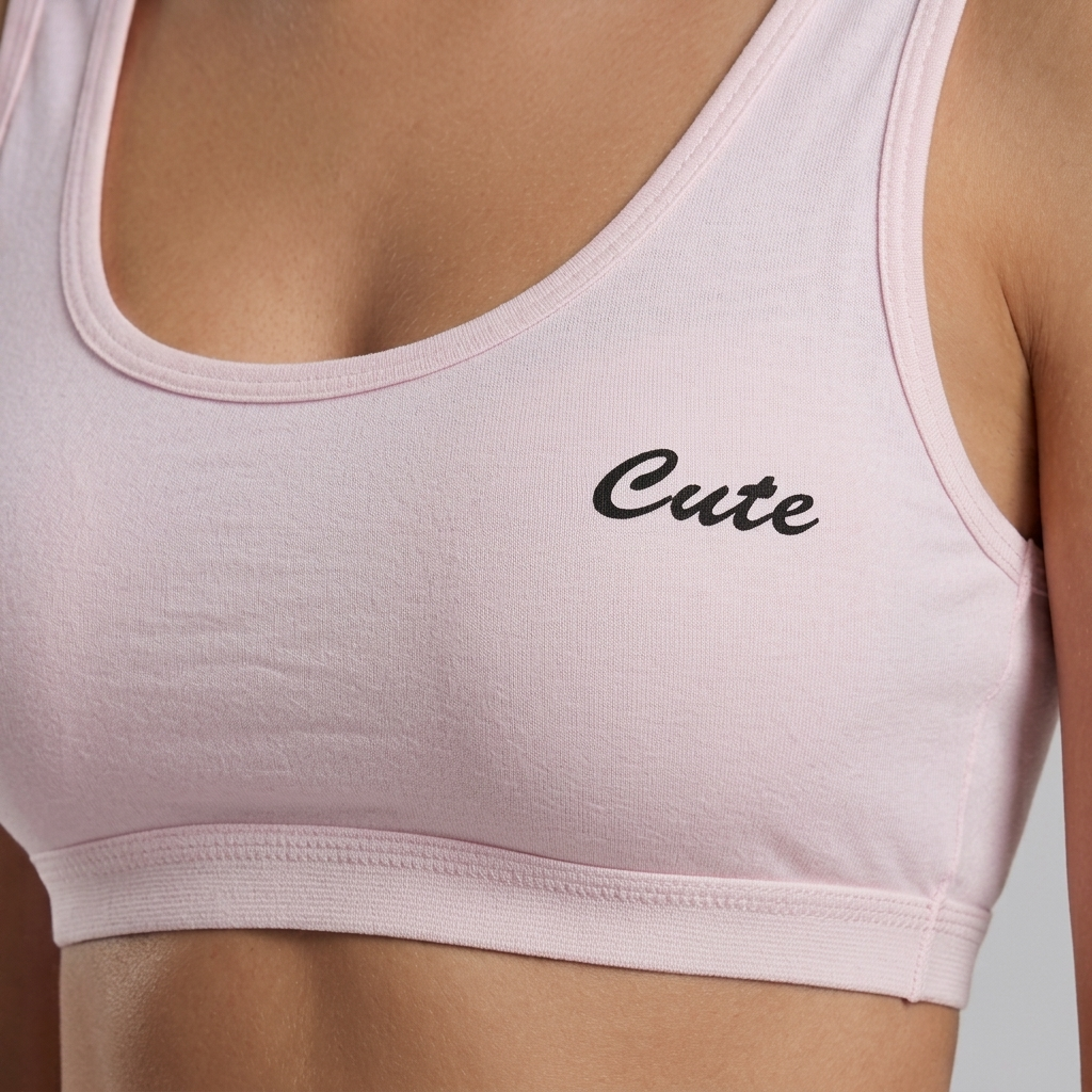 Roshmelle Cute Teen Sports Bra | Soft Pink