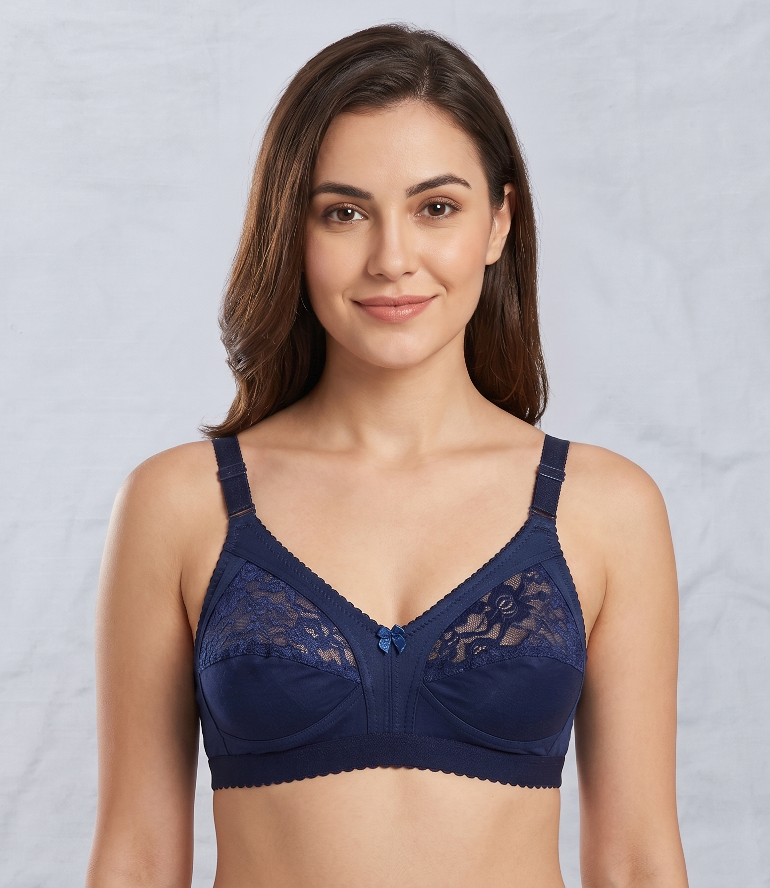 Roshmelle Capri Everyday Comfort Bra – Non-Wired Full Coverage Lace Panel Bralette
