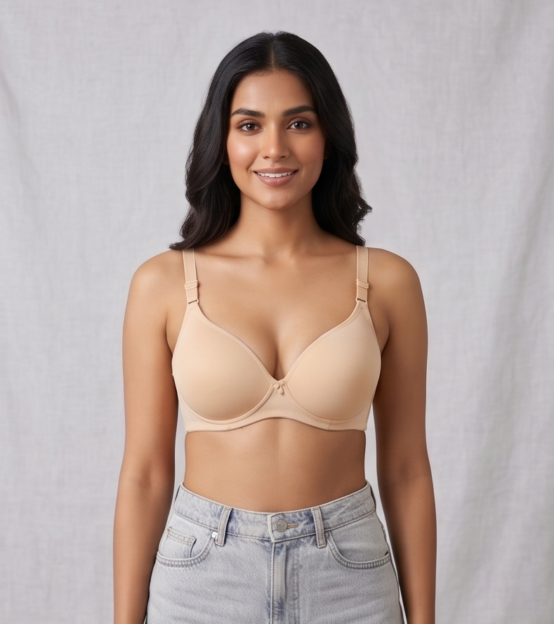 Roshmelle Seamless Padded Contour T-Shirt Bra Smooth Daily Support