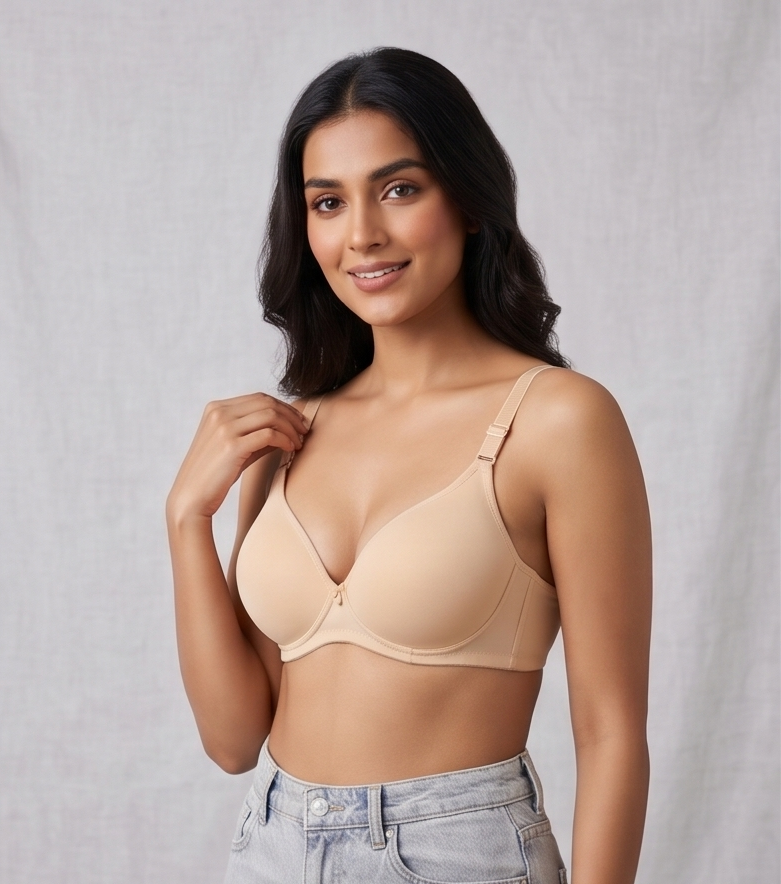 Roshmelle Seamless Padded Contour T-Shirt Bra Smooth Daily Support