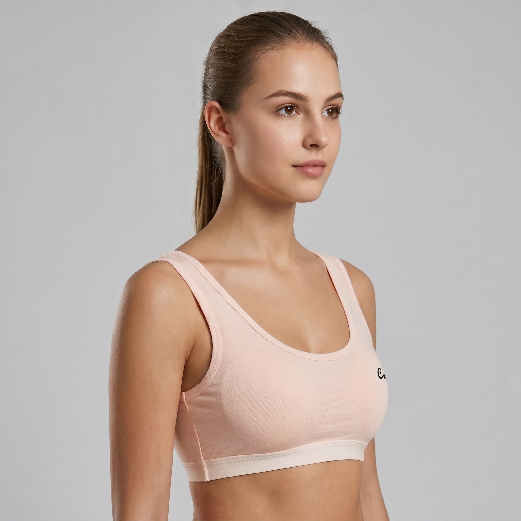 Roshmelle Cute Teen Sports Bra | Peach