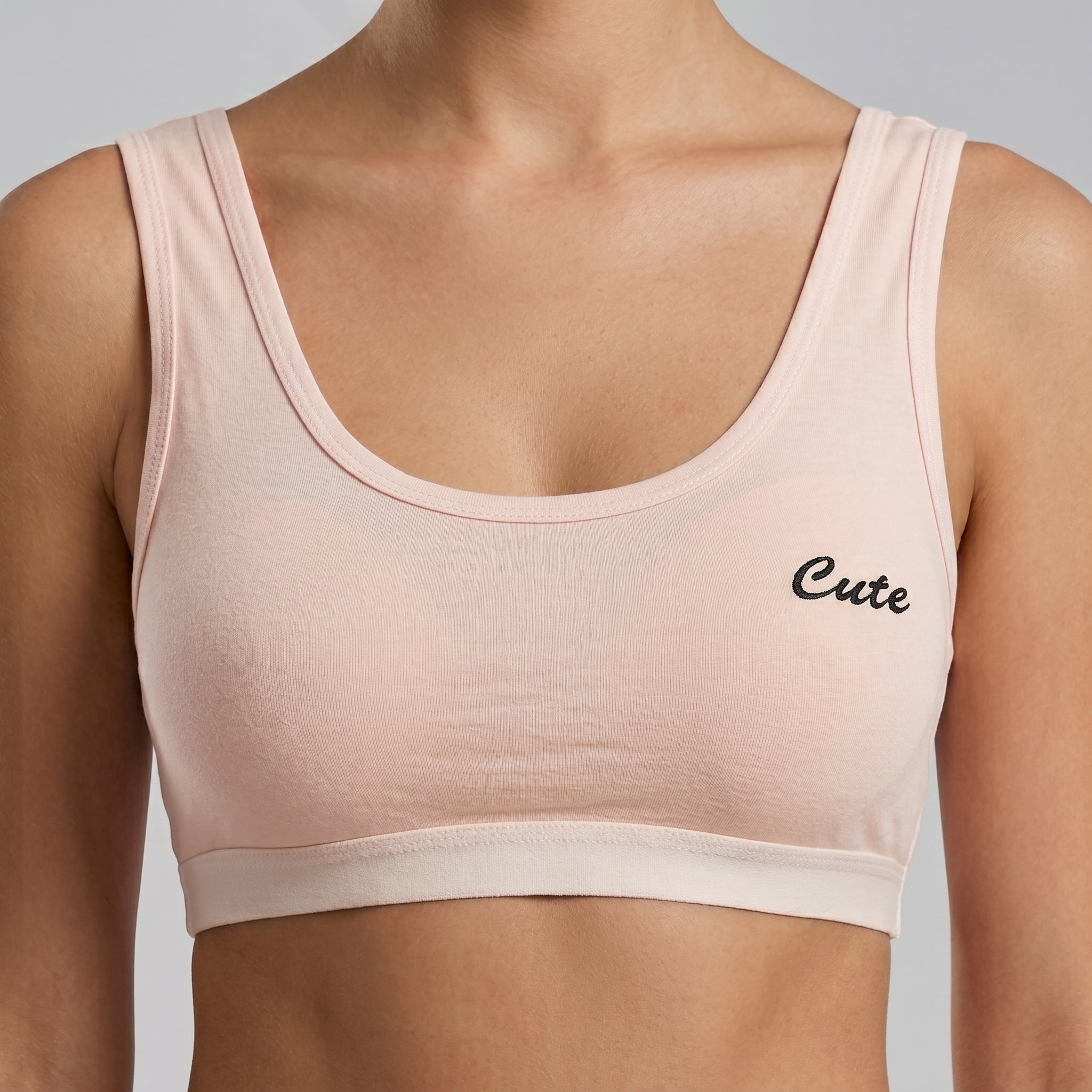 Roshmelle Cute Teen Sports Bra | Peach