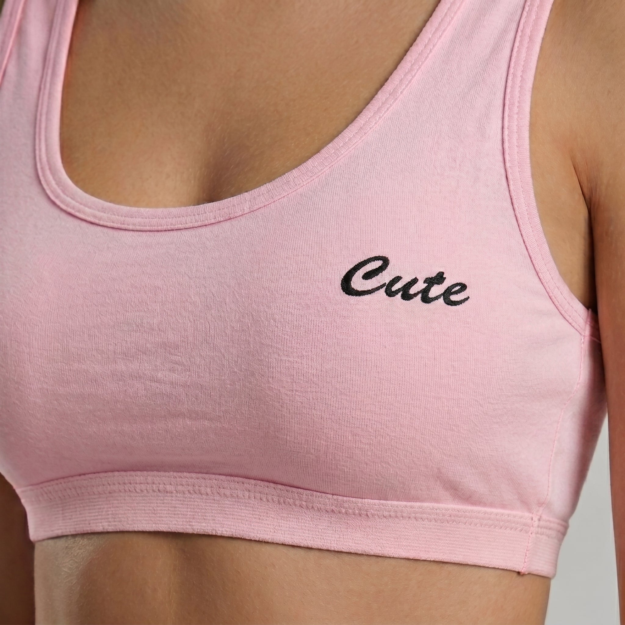 Roshmelle Cute Teen Sports Bra | Pink