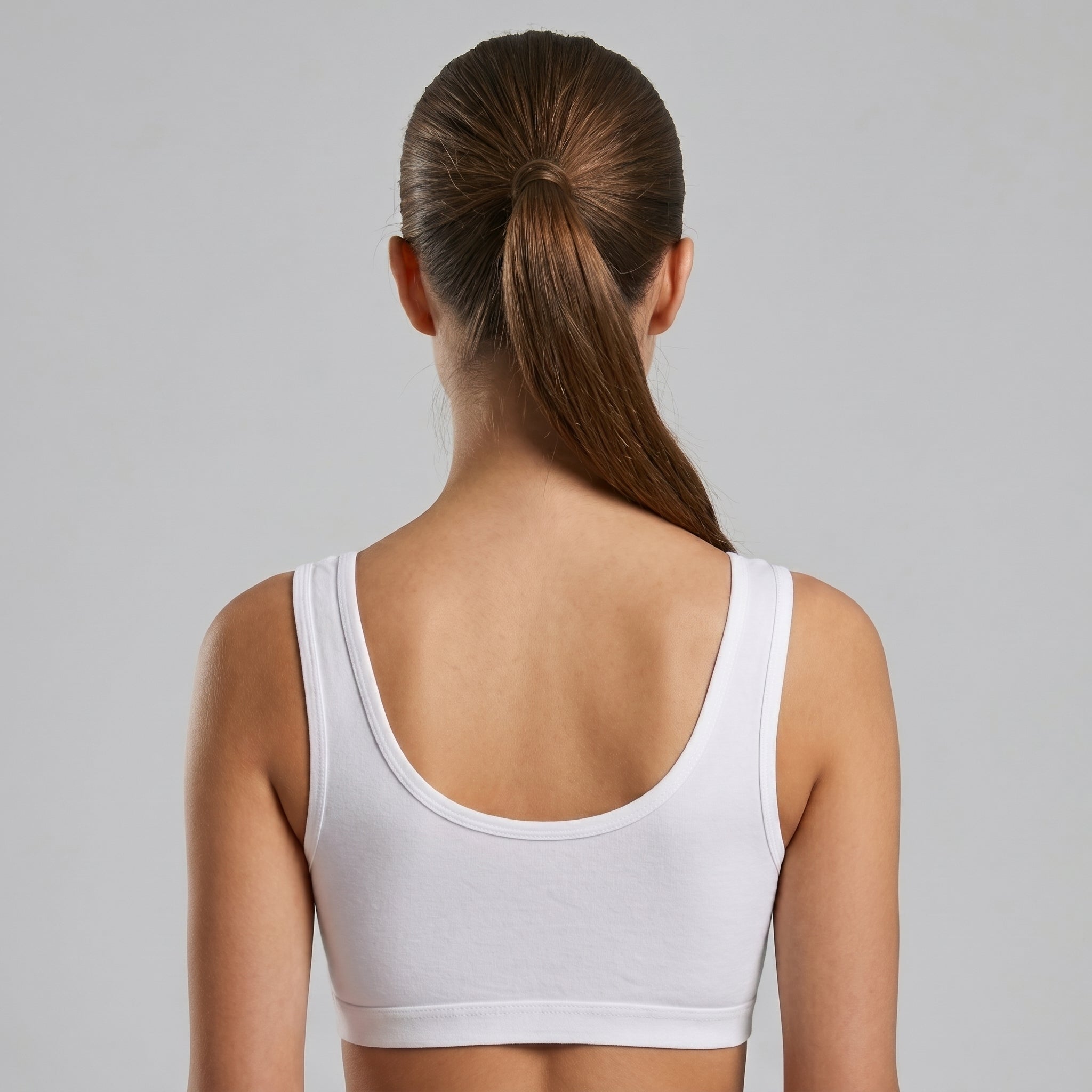 Roshmelle Cute Teen Sports Bra | White