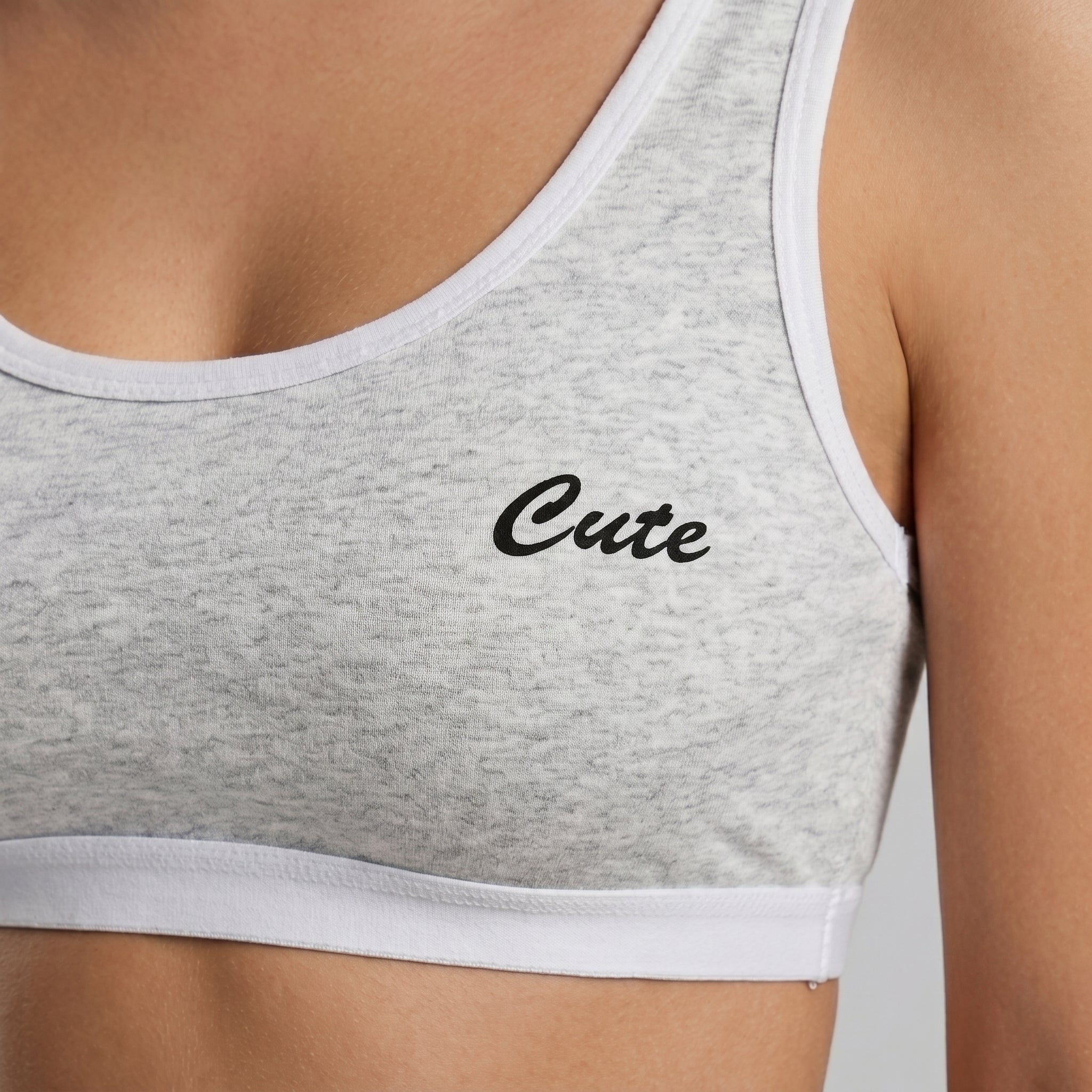 Roshmelle Cute Teen Sports Bra | Grey
