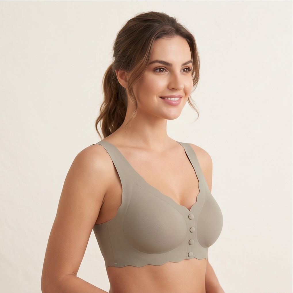Roshmelle Seamless Scalloped Comfort Bra - Serene Sage