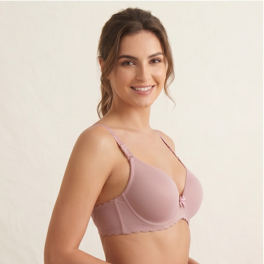 Roshmelle Seamless Padded Contour T-Shirt Bra | Pink