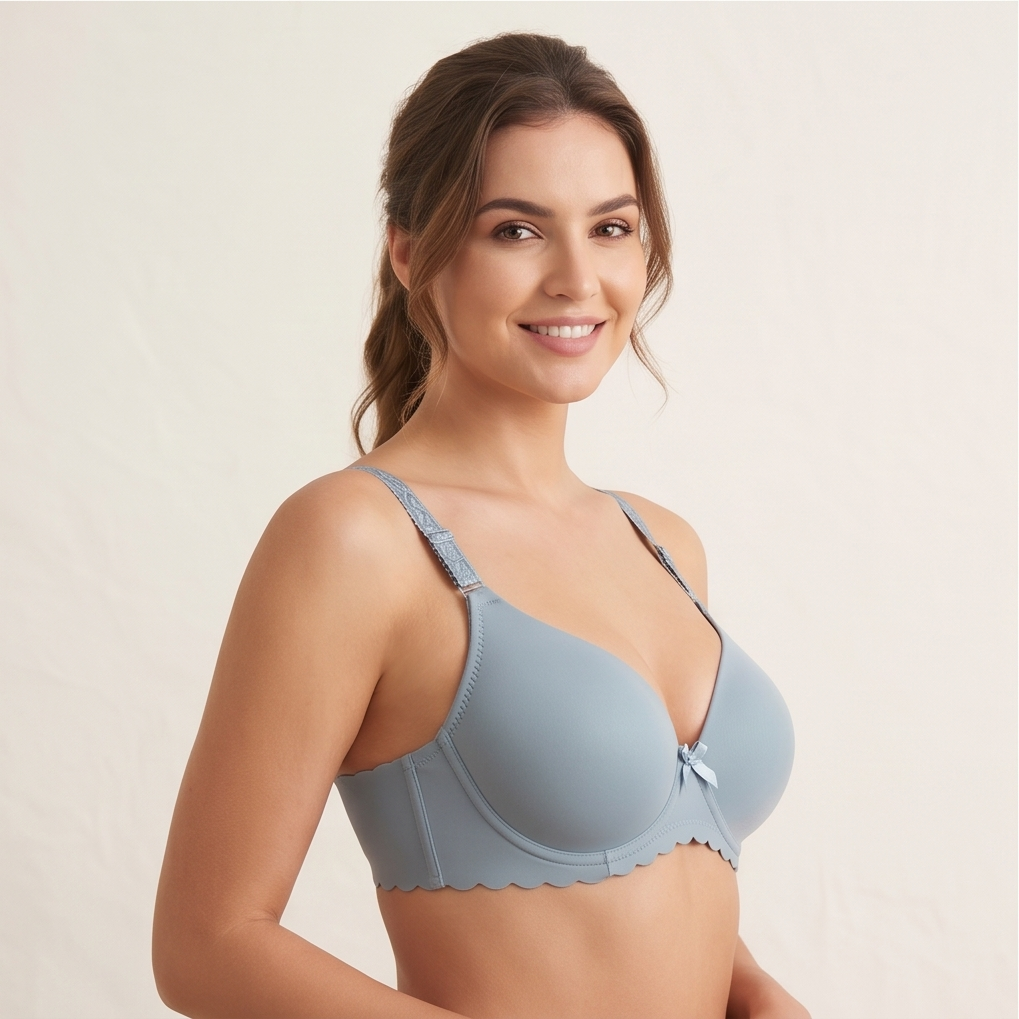 Roshmelle Seamless Padded Contour T-Shirt Bra | Light Blue
