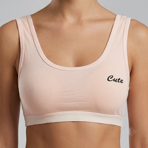 Roshmelle Cute Teen Sports Bra | Peach