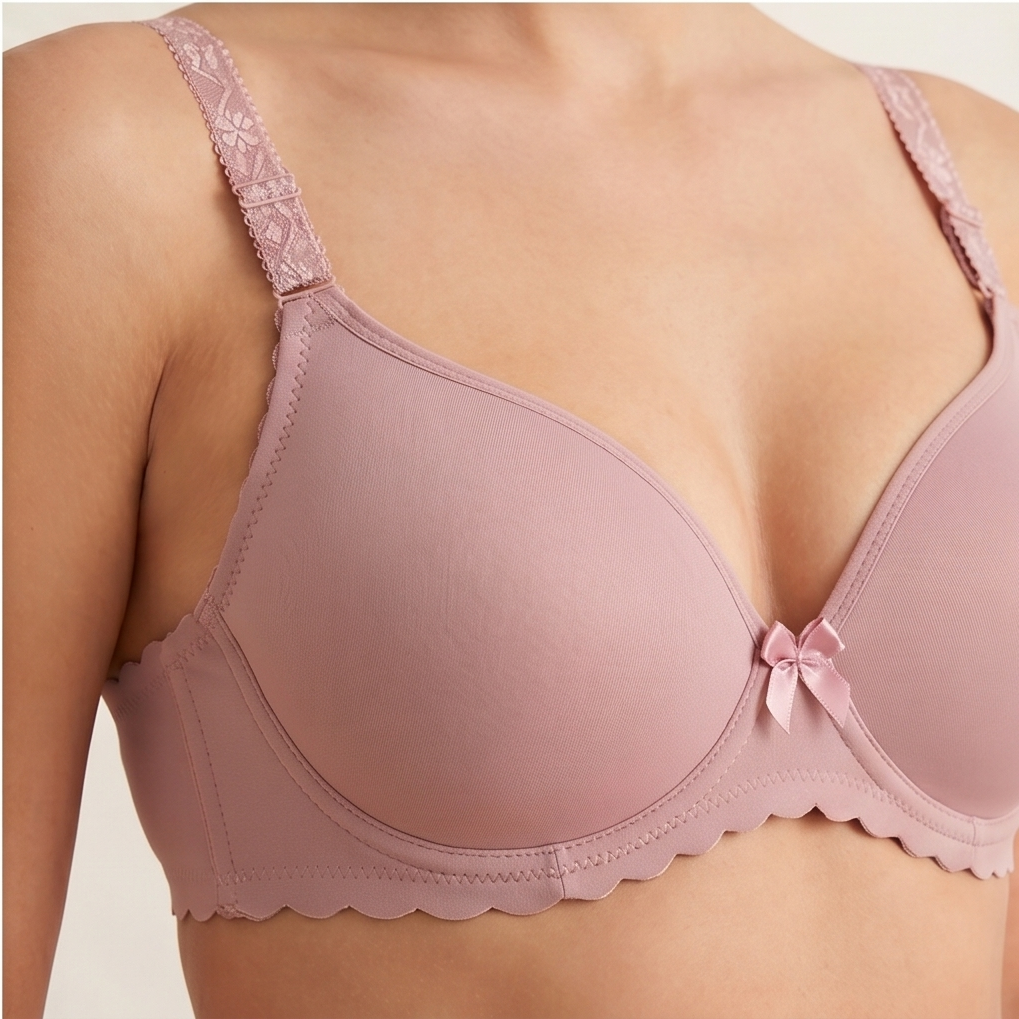 Roshmelle Seamless Padded Contour T-Shirt Bra | Pink