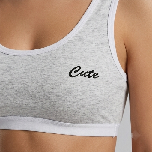 Roshmelle Cute Teen Sports Bra | Grey