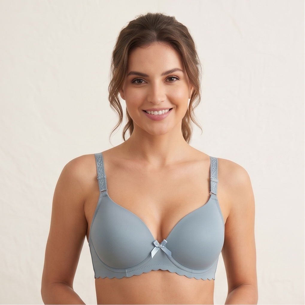 Roshmelle Seamless Padded Contour T-Shirt Bra | Light Blue