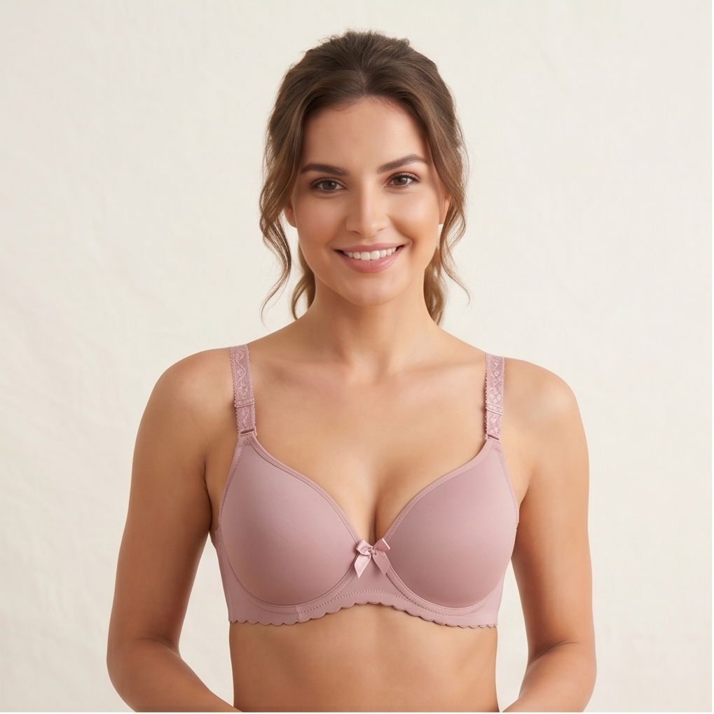 Roshmelle Seamless Padded Contour T-Shirt Bra | Pink