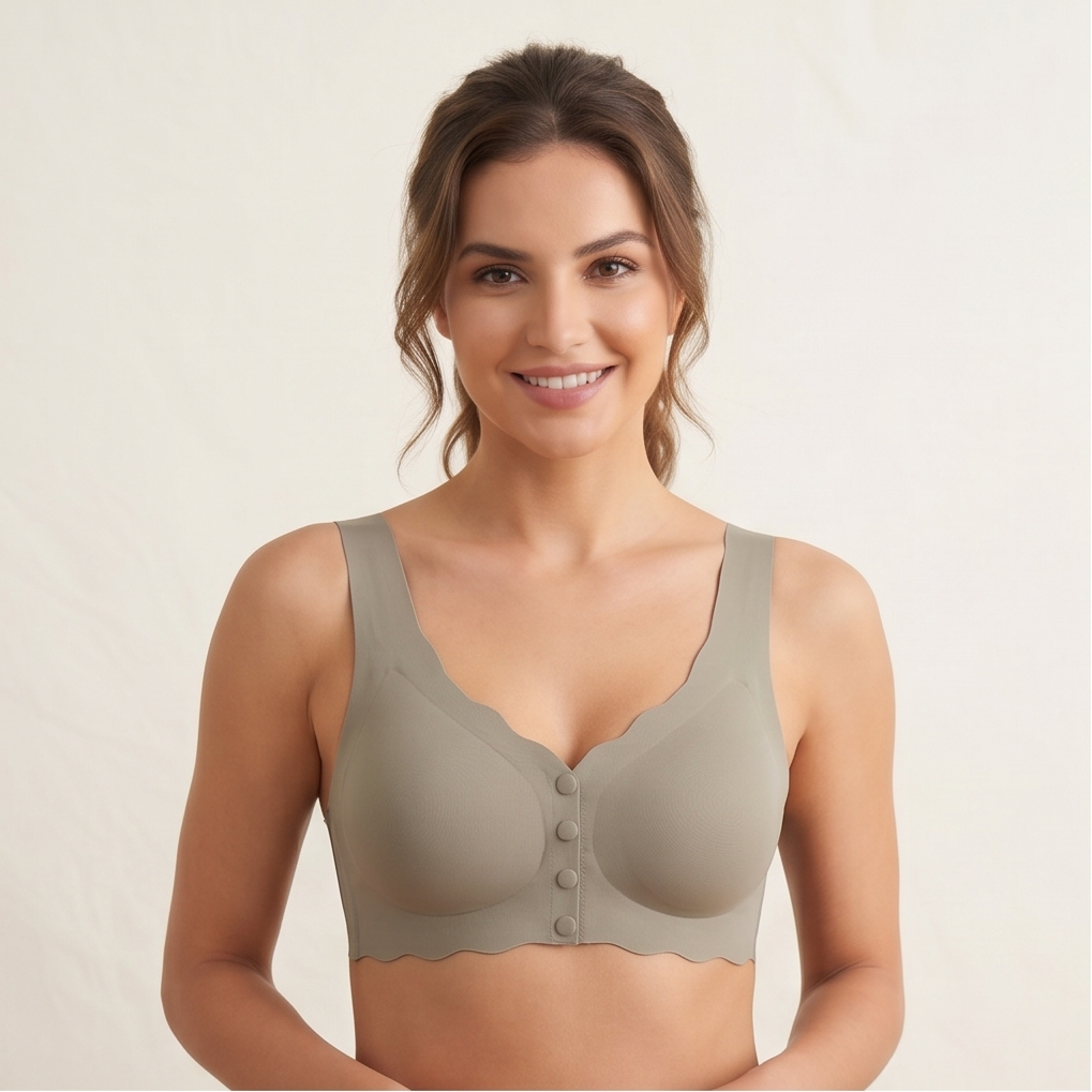 Roshmelle Seamless Scalloped Comfort Bra - Serene Sage