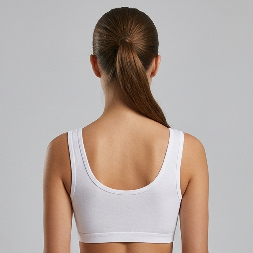 Roshmelle Cute Teen Sports Bra | White
